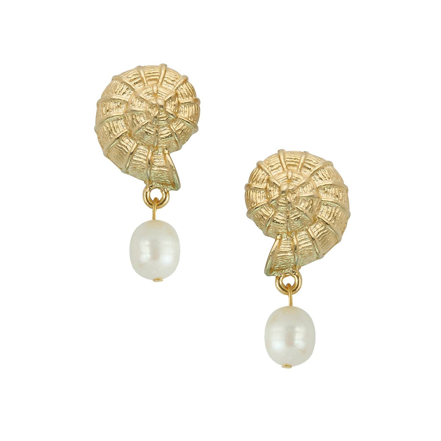 Nautical Shell + Pearl Earrings
