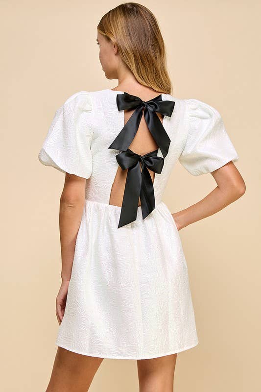 Bow Detail Dress: Gold