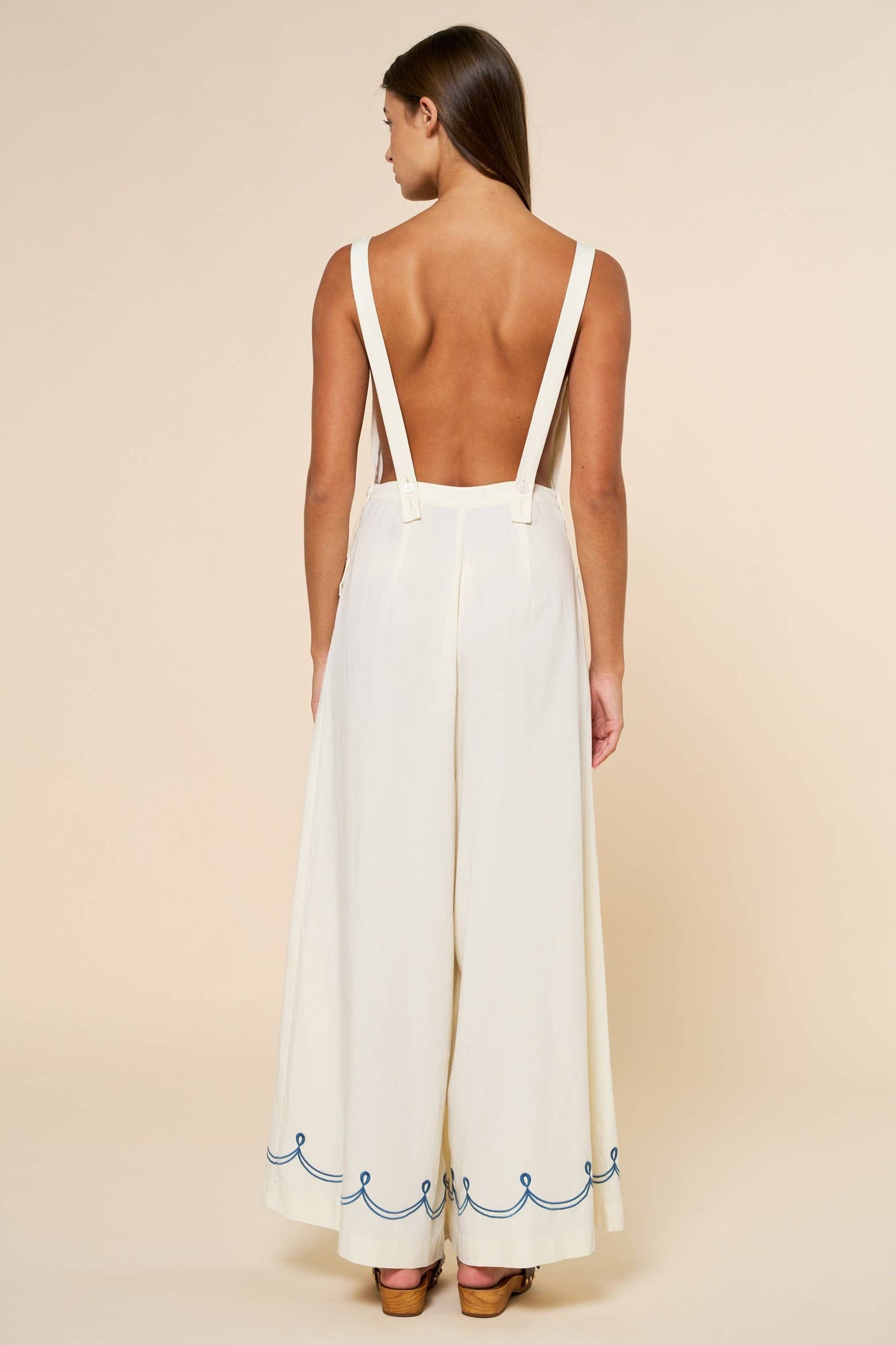 Nautical Boat Embroidered Wide Leg Jumpsuit