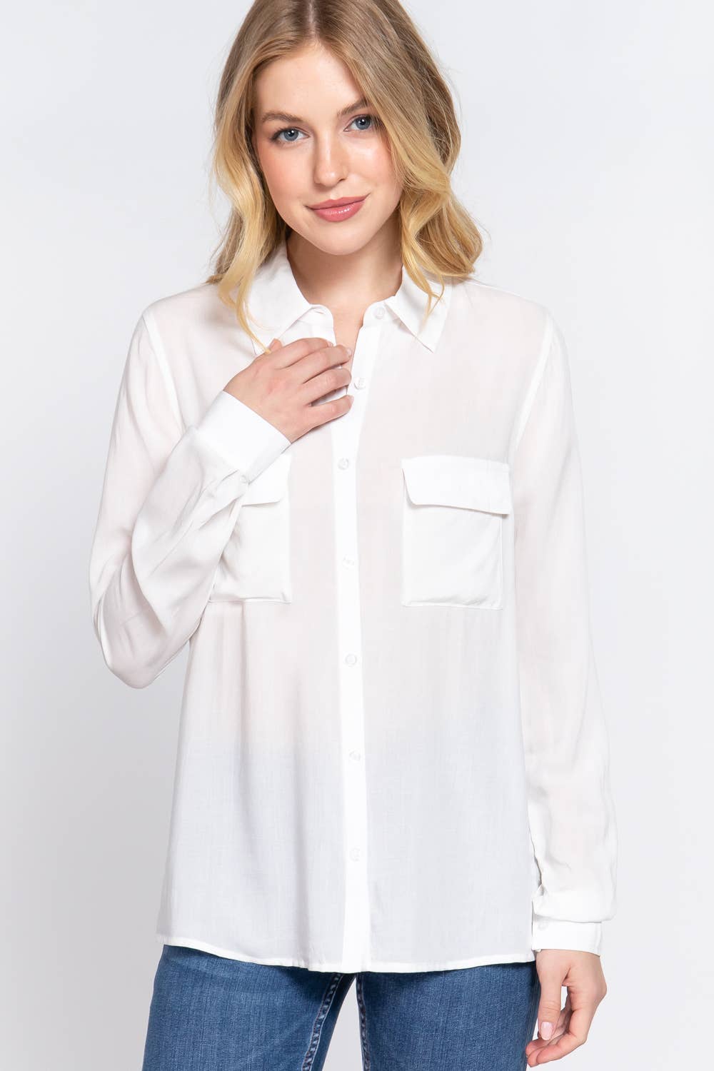 Cera Long Sleeve Front  Shirt