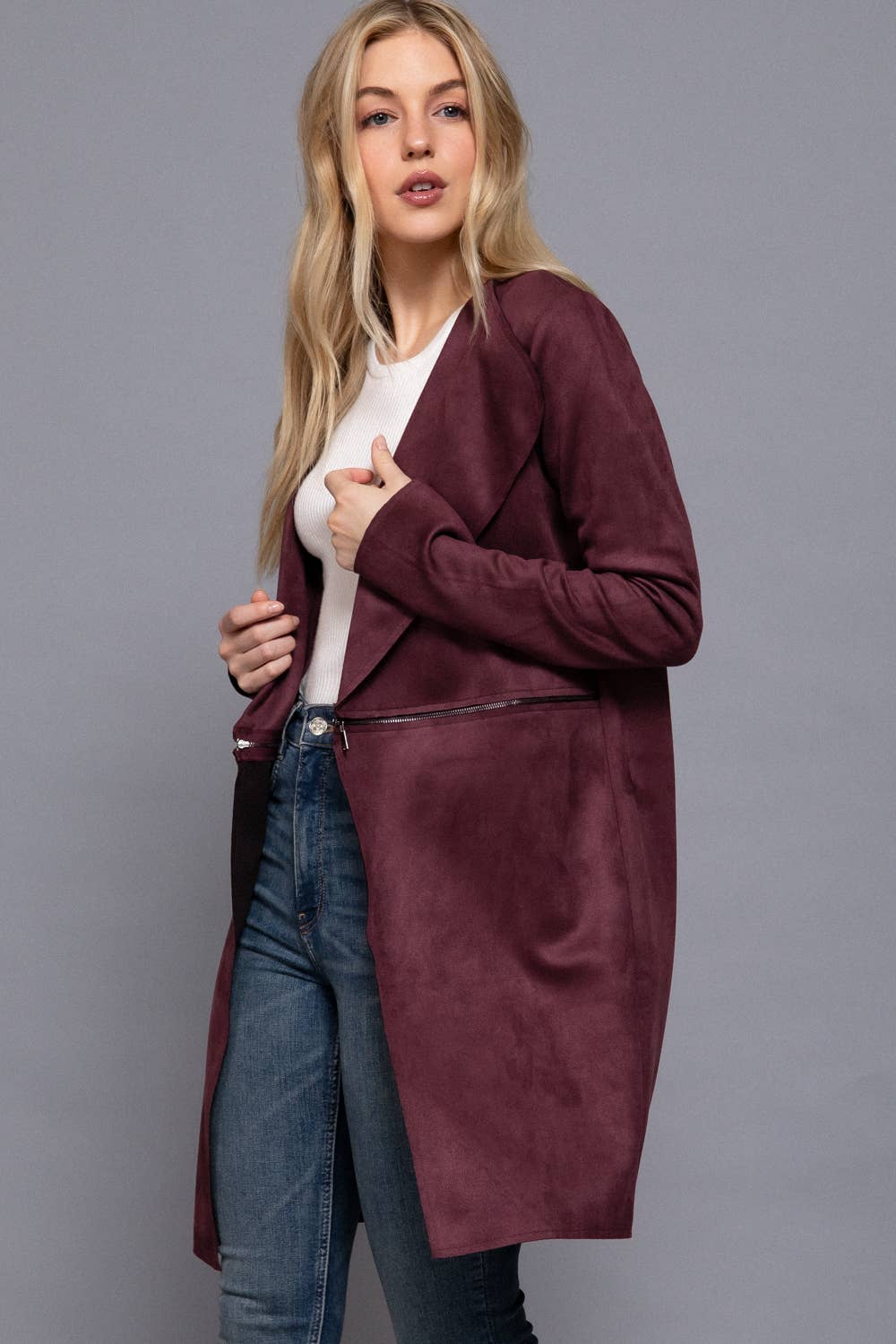 Miranda Faux Suede Car Coat
