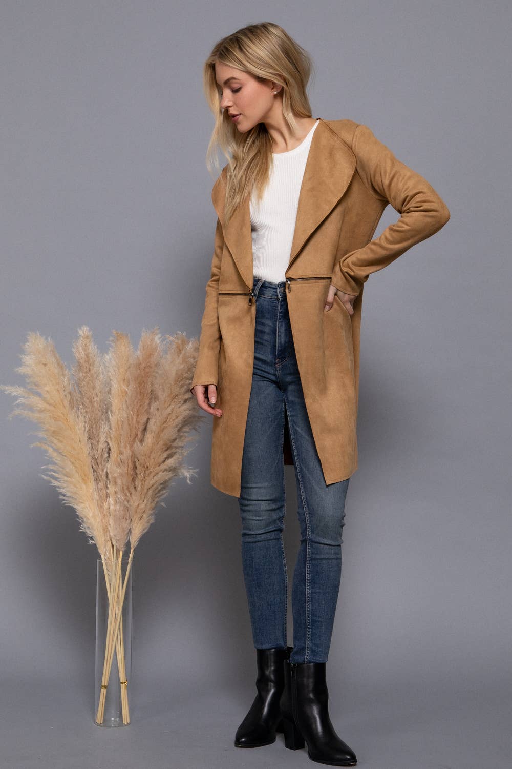 Miranda Faux Suede Car Coat