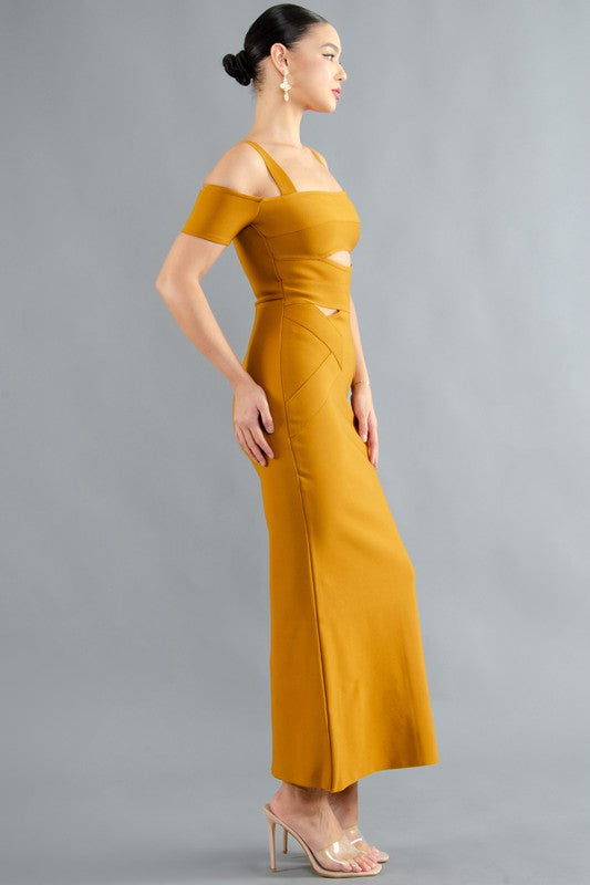 Madeleine Gold Bandage Dress