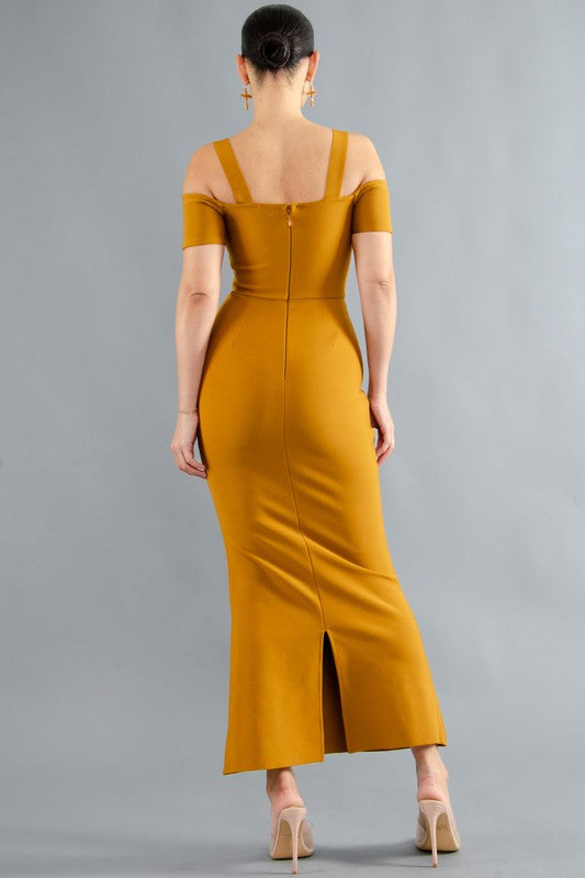 Madeleine Gold Bandage Dress