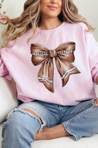 Coquette Football Bow Graphic Fleece Sweatshirts