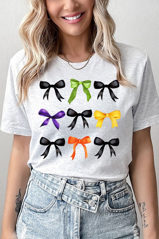 Halloween Colored Bow Stack Graphic Tee