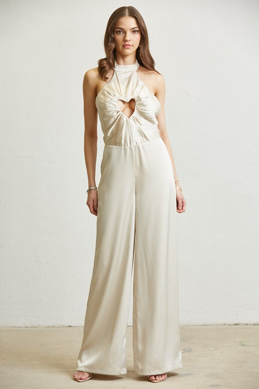 Serena Halter Silk Jumpsuit