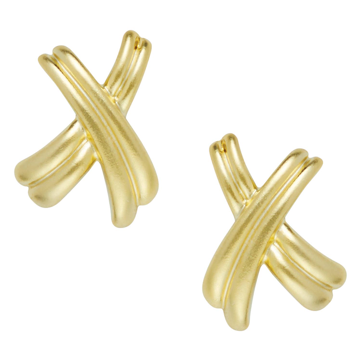 Gold Texas X's Ribbon Earrings