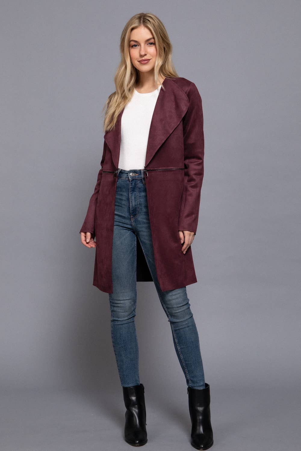 Miranda Faux Suede Car Coat