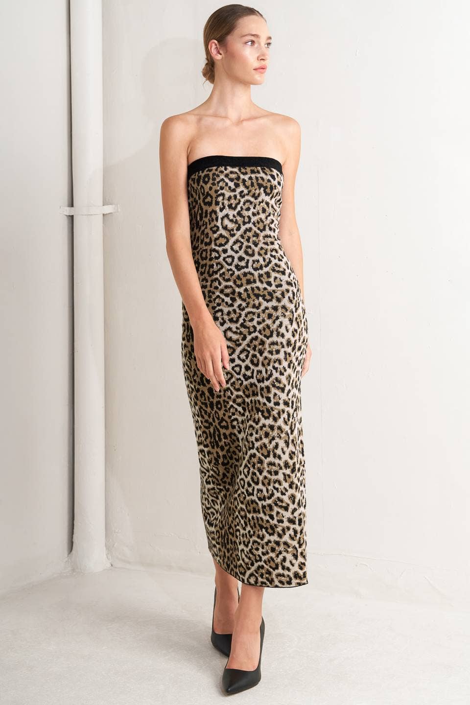 Leah Leopard Strapless Dress