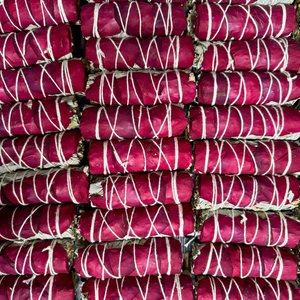 White Sage Smudge Wands with Red Rose Petals