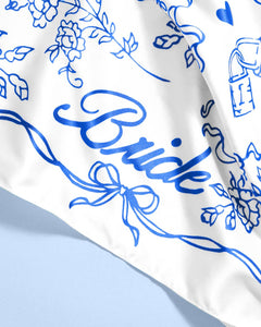 Bride Head Scarf - white silk bride head scarf, bride gift, bachelorette accessory