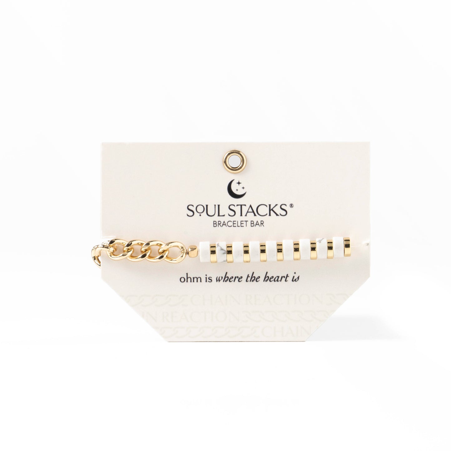 Soul Stacks Bracelet Bar Chain Reaction Collection Open Stoc: White Howlite