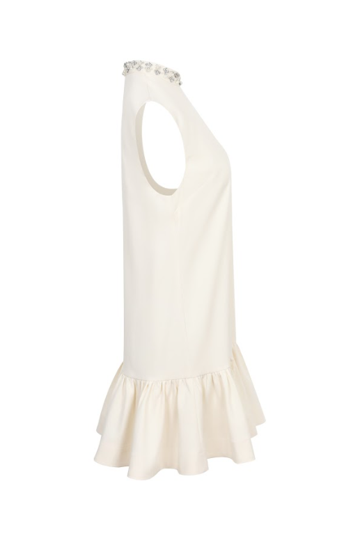Embellished Collar Mini Dress