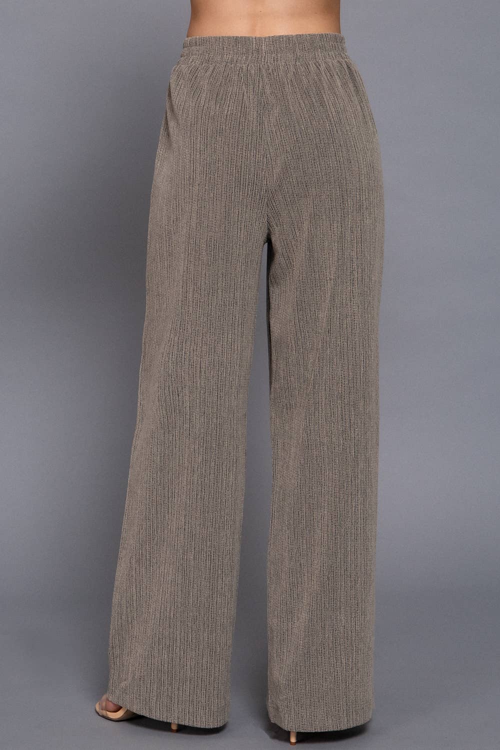 Reba Two-Tone Texture Knit Long Pants