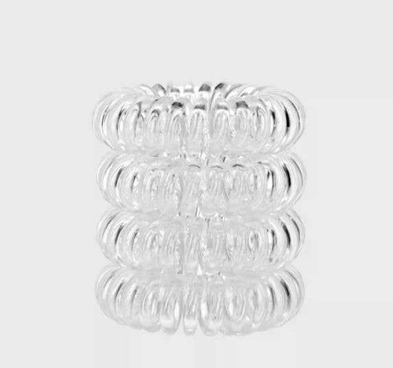 Spiral Hair Ties 4 Pack - Clear