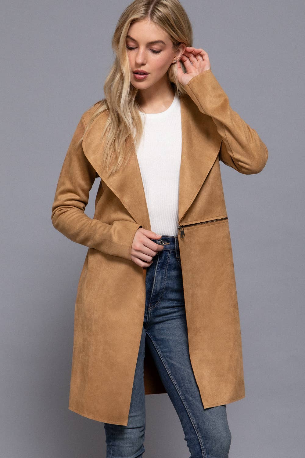 Miranda Faux Suede Car Coat