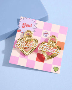 Heart of Gold Bride Earrings