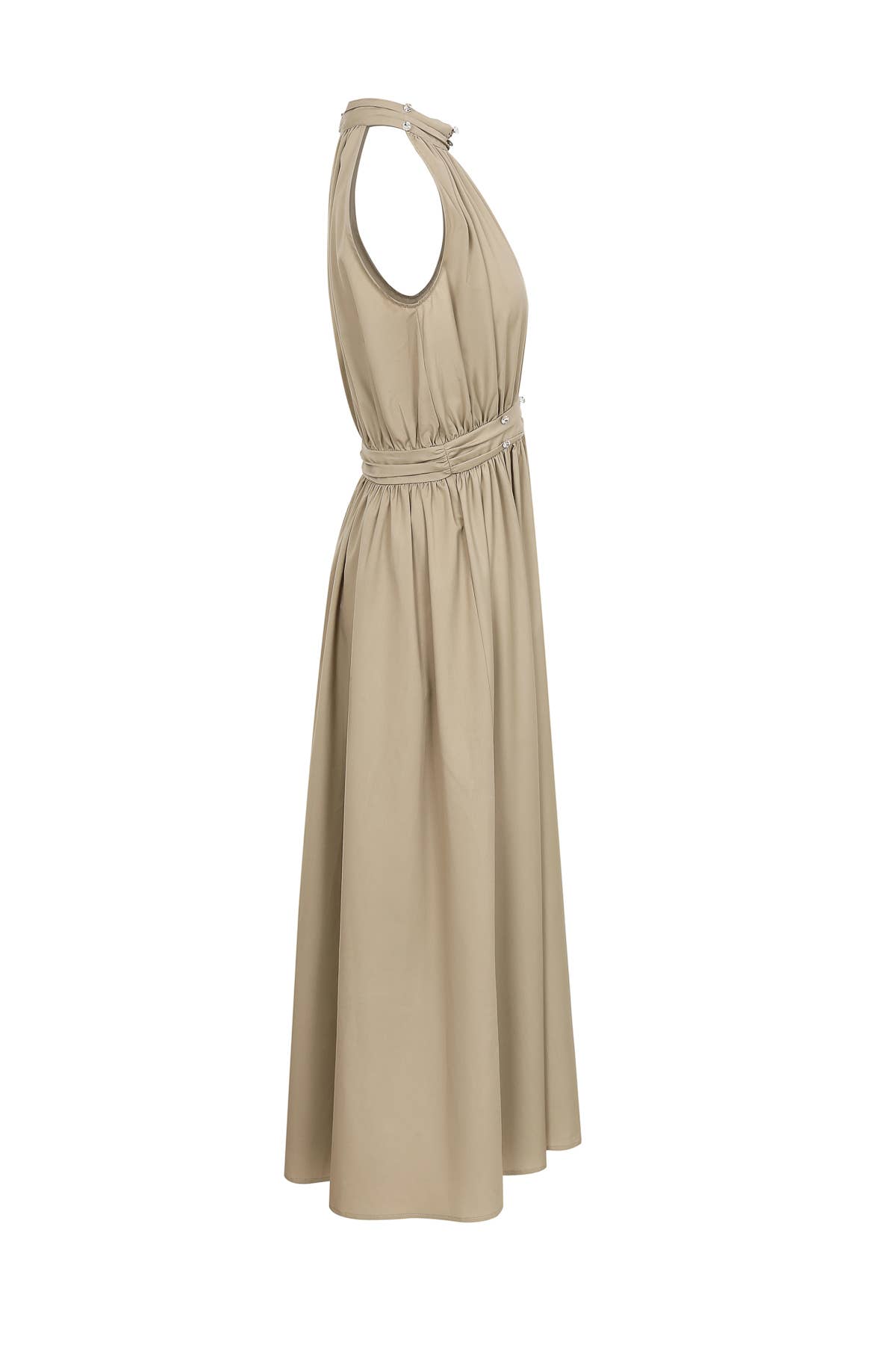 Midi Dress with Ruche Waist Band