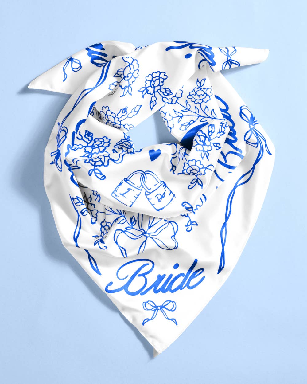 Bride Head Scarf - white silk bride head scarf, bride gift, bachelorette accessory