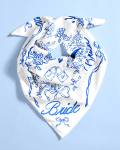 Bride Head Scarf - white silk bride head scarf, bride gift, bachelorette accessory