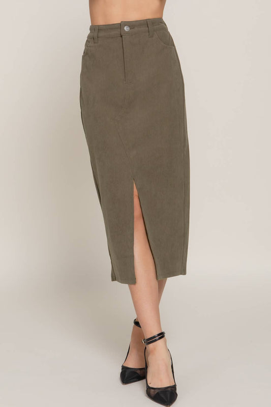 Manuella  Corduroy Midi Skirt