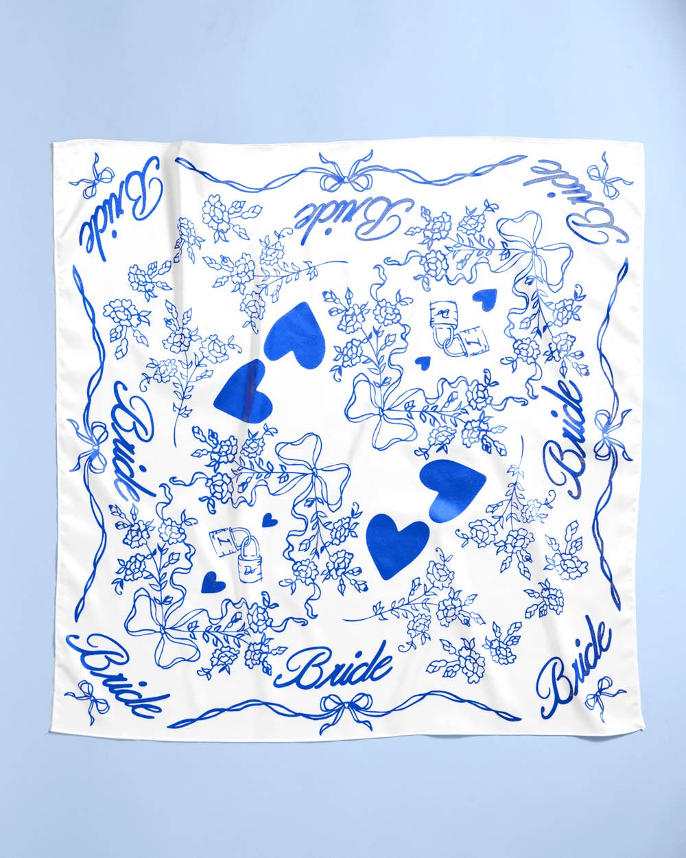 Bride Head Scarf - white silk bride head scarf, bride gift, bachelorette accessory