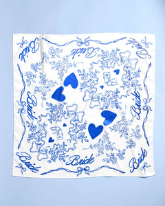 Bride Head Scarf - white silk bride head scarf, bride gift, bachelorette accessory