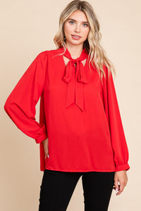 Red Bow Blouse