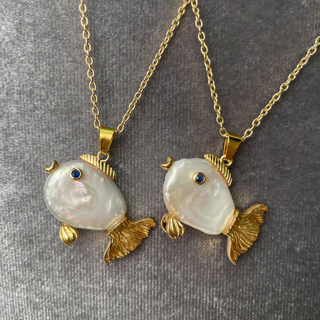 Freshwater Pearl Fish Necklace