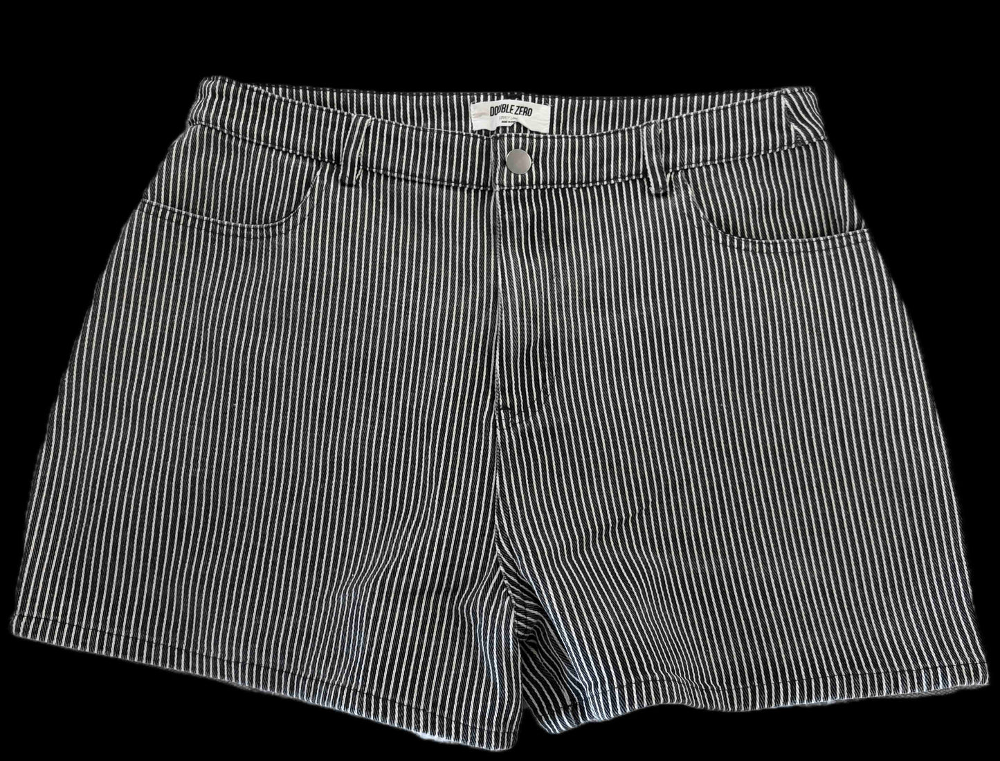 Striped B&W Denim Shorts