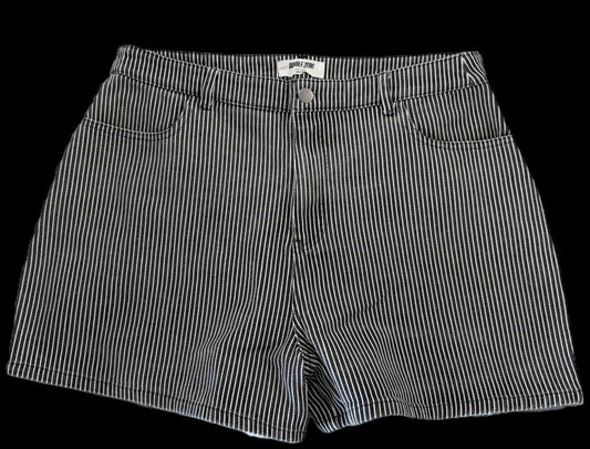 Striped B&W Denim Shorts