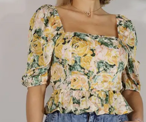 Tie Back Floral Top