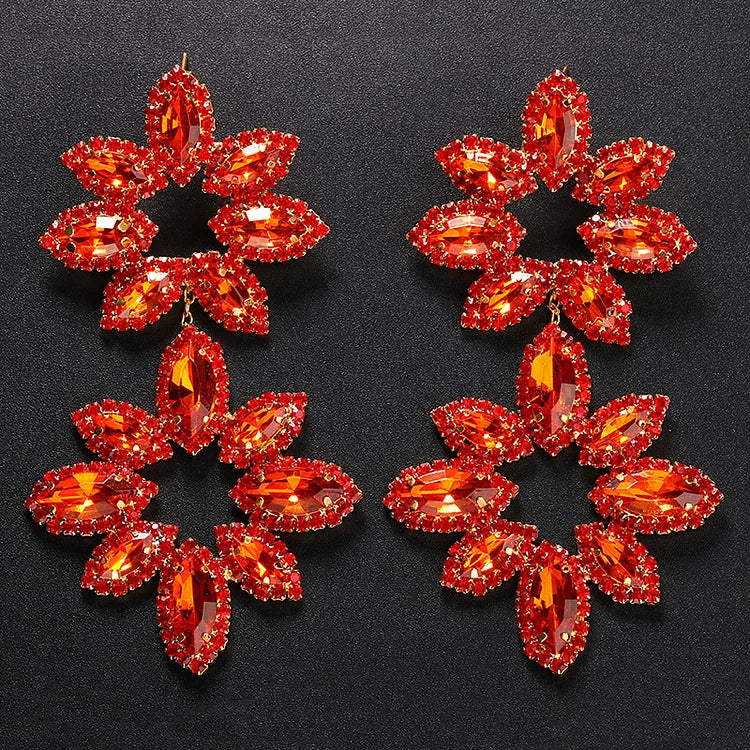 Red Flower Earrings