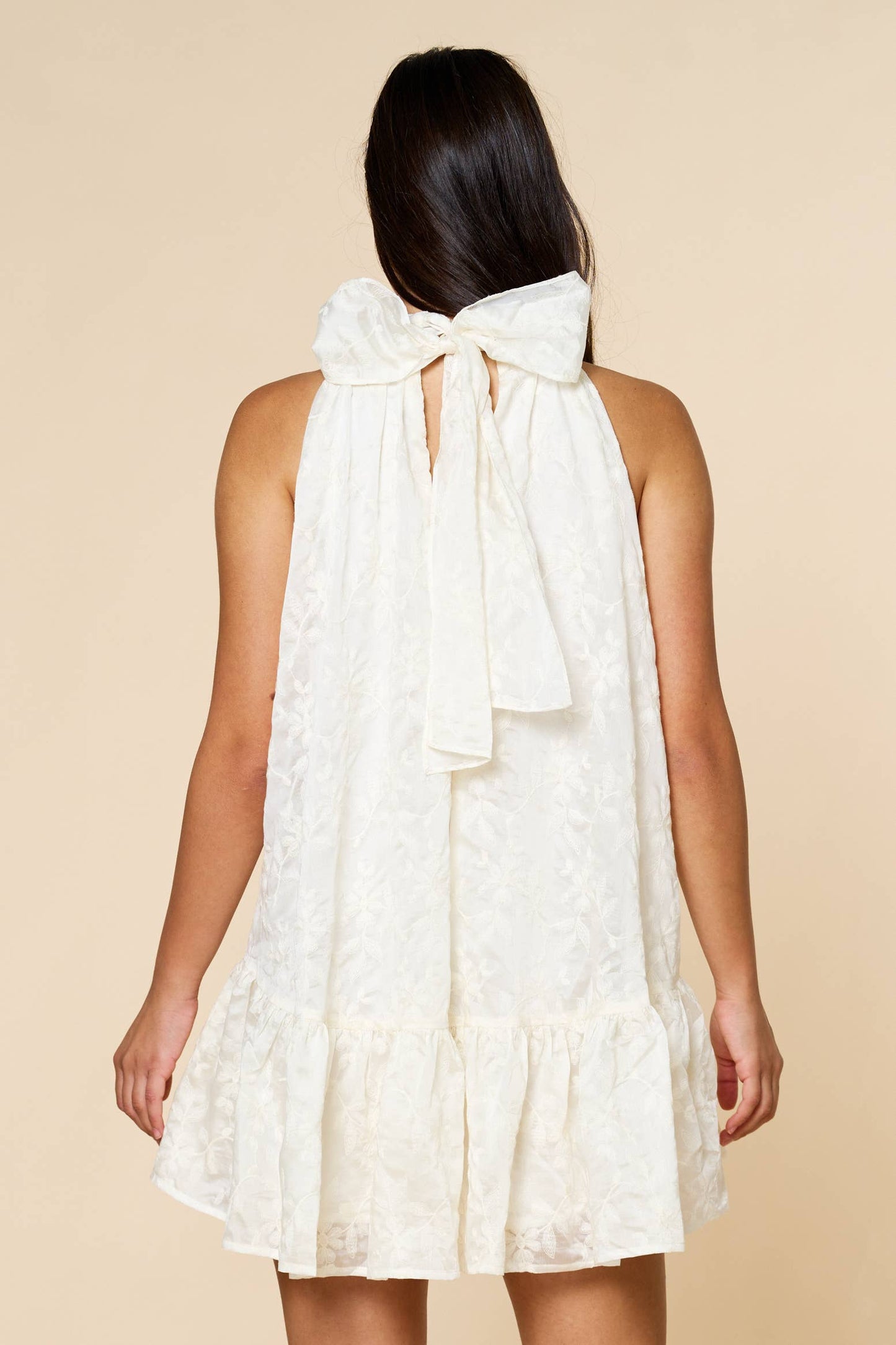 Ruffle Sleeveless Dress with Mock Neck