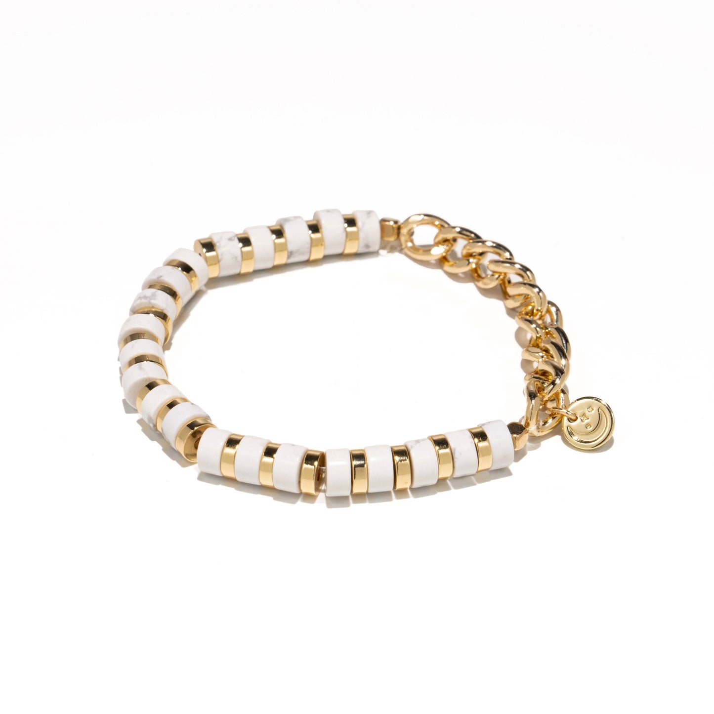 Soul Stacks Bracelet Bar Chain Reaction Collection Open Stoc: White Howlite