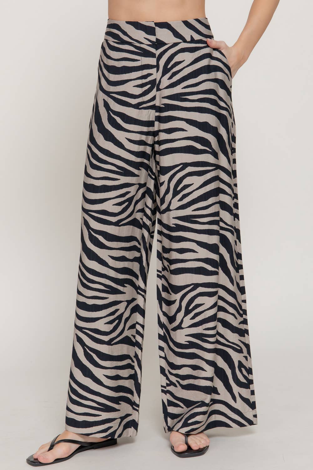 Wide Leg Printed Woven Pants