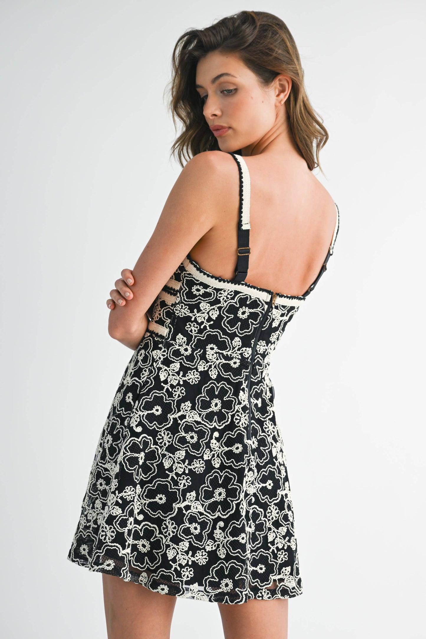 Eleanor Embroidered Dress with Cutout