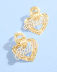 Heart of Gold Bride Earrings