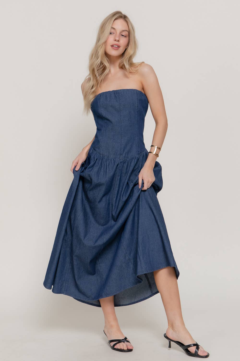Denim  Midi Dress