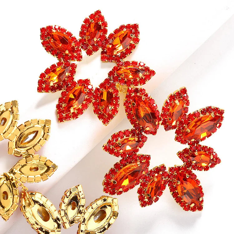 Red Flower Earrings