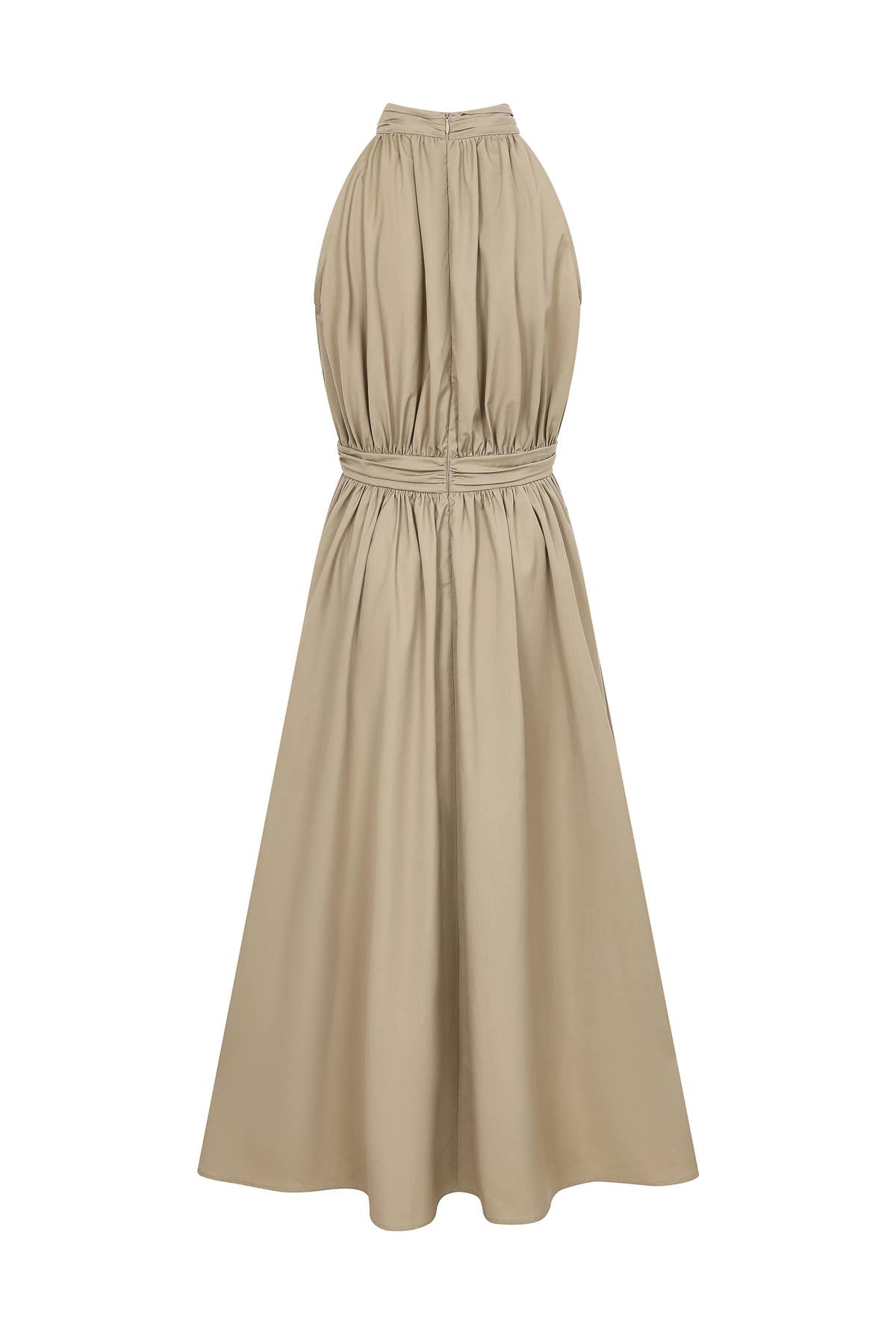 Midi Dress with Ruche Waist Band