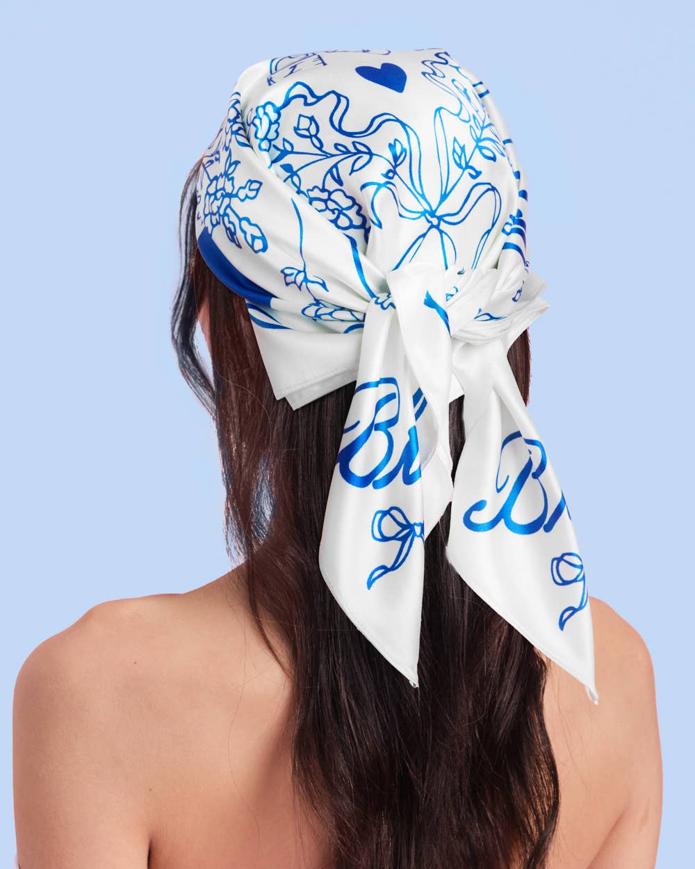 Bride Head Scarf - white silk bride head scarf, bride gift, bachelorette accessory