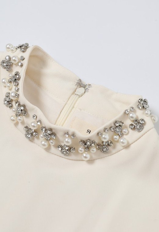 Embellished Collar Mini Dress