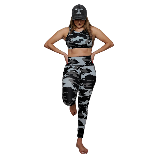 Camo Gym Leggings and Padded Sports Top - Shop The Golden Girl