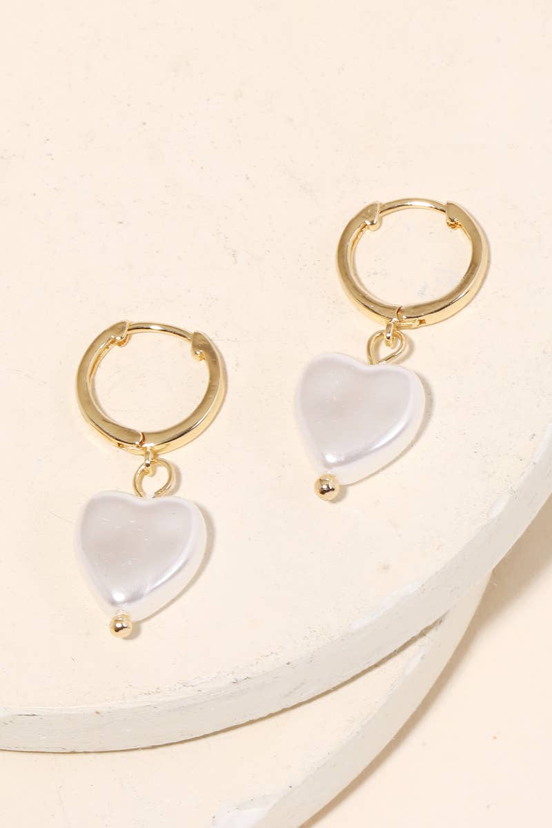 Mini Heart Drop Huggie Earrings