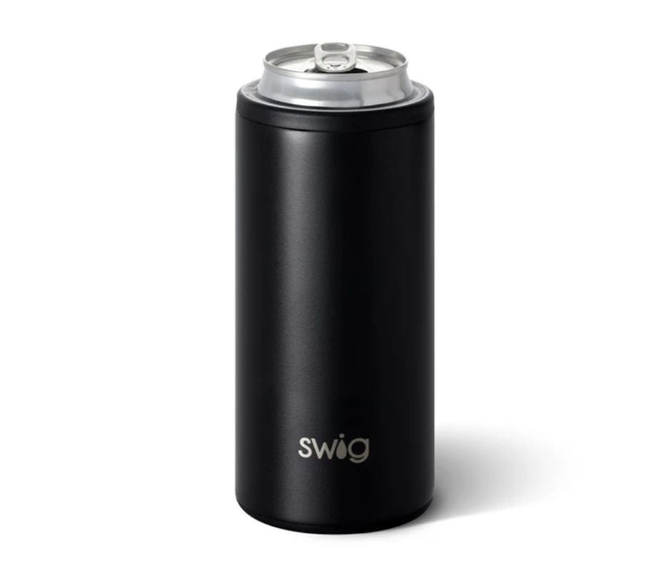 Swig Life Matte Black Skinny Can Cooler (12oz)