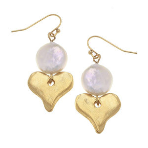 Gold with Freshwater Pearl Earring
