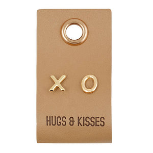 Leather Tag With Earrings - X O