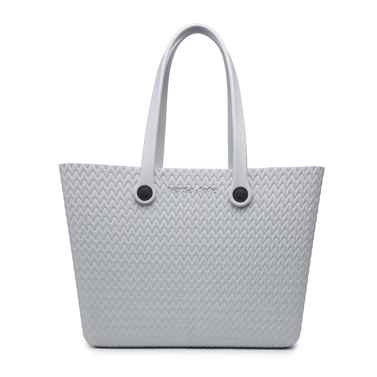 Grey Carrie Textured Versa Tote w/ Interchangeable Straps